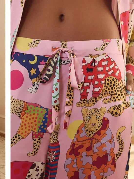 Karen Mabon Long-Sleeve Leopards Can't Change Their Spots Pajama Set - Picture 13 of 14